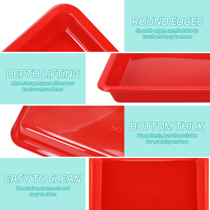 Weoxpr 5 Pack Multicolor Plastic Art Trays - Activity Tray Crafts Organizer Tray Serving Tray for School Home Art and Crafts, DIY Projects, Painting, Beads, Organizing Supply - Image 4